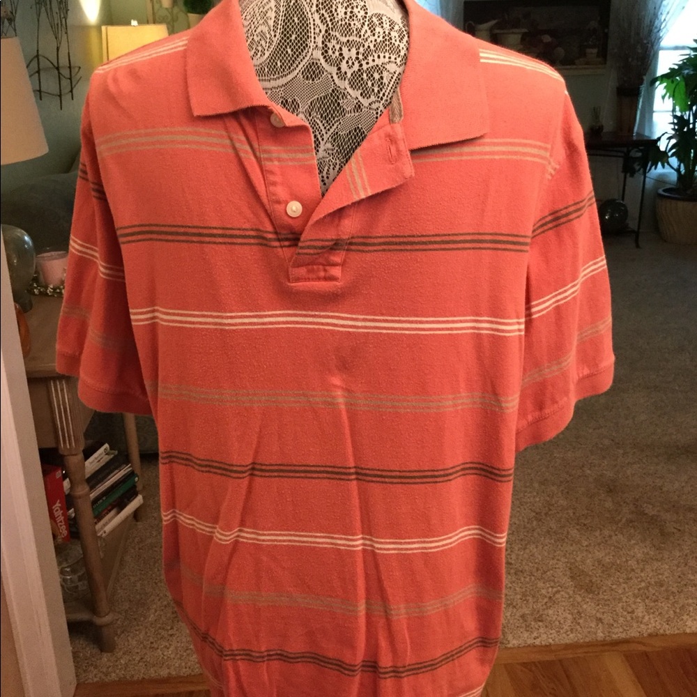 MAN’S SONOMA CORAL STRIPED POLO SHIRT 🌟